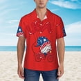 thumbnail image 5 of Uemuo Gnome 4th of July Printed Regular Fit Short Sleeve Casual Hawaiian Shirt for Men,Aloha shirt,Tropical shirt,Floral print shirt,Vacation Beach shirt-Large, 5 of 9