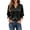 Black, variant on Women Satin Silk Blouses V Neck 3/4 Sleeve Button Down Shirts Tops Dressy Satin Business Blouses Shoulder Gathers,Fall Clothes, Business or Casual Weekends, Lightweight and Elegant