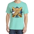 thumbnail image 2 of Wild Bobby, Surf Paradise Surfing Board, Garment-Dyed Washed Look Short Sleeve Tees, Mint, Large, 2 of 3