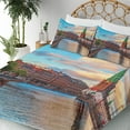 thumbnail image 3 of Ambesonne Europe Fitted & Top Sheet Set with Shams, Sunset of Copenhagen, Multicolor, 3 of 5