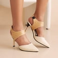 thumbnail image 3 of SACFOF Womens Slingback Pointed Toe Stiletto Pumps Slip-on High Heels Office Lady Sandals Party Prom Dress Shoes, 3 of 6