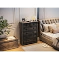 thumbnail image 4 of 6 Drawer Dresser for Bedroom, Tall Chest Of Drawers Wood Storage Cabinet for Living Room, Dark Rustic Oak, 4 of 11