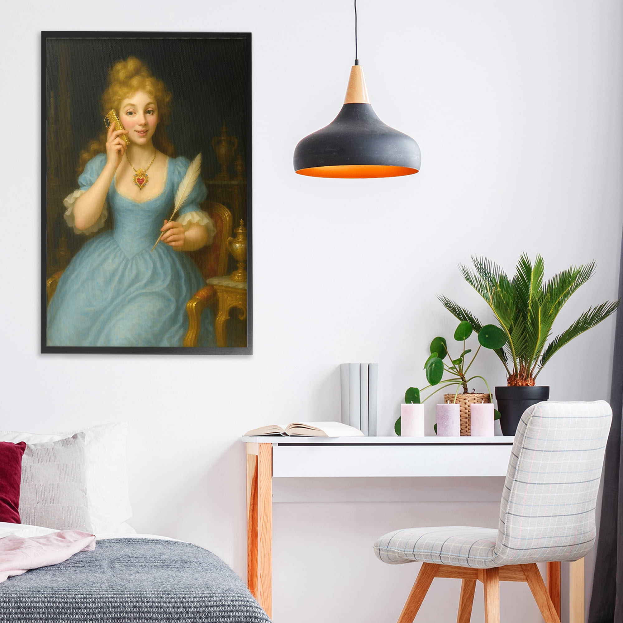 Stupell Industries May I Take A Message Black Framed Giclee Art, design by Grotto Studios