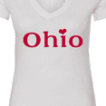 thumbnail image 4 of Inktastic Ohio in Red Text with Heart Women's V-Neck T-Shirt, 4 of 5