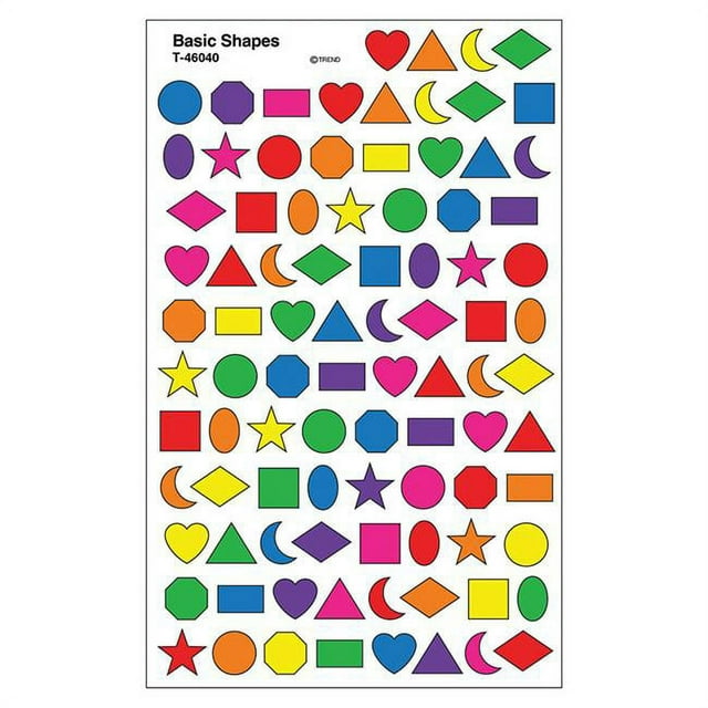 Trend Enterprises T-46040-6 Sticker Basic Shapes Supershapes - Pack of 6