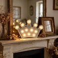thumbnail image 5 of Eolstice Crown Shaped LED Marquee Night Light, Battery Operated Desk Lamp, Cute Princess Decor Light, Warm White Wall Sconce for Youth Bedroom Birthday Party, 5 of 6