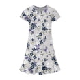 thumbnail image 4 of Abcomgle Summer Dresses for Girls 10-12 Casual A-Line Short Sleeve Midi Dress Vintage Floral Print Loose Ruffle Hem Swing Sundresses with Pockets for 4-14t Kids, 4 of 4