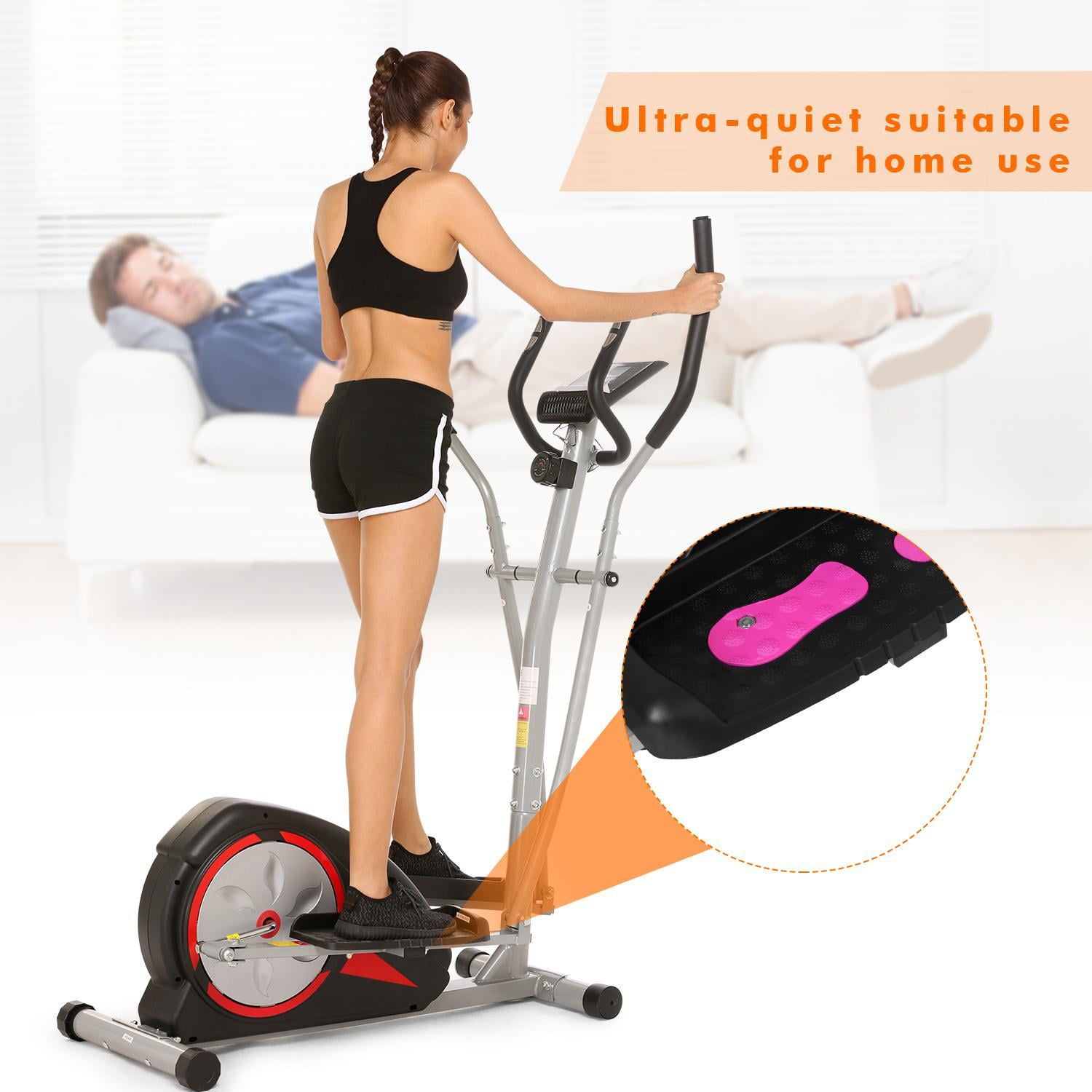 ANCHEER Magnetic Elliptical Exercise Training Machine with LCD Monitor Home-Gym 