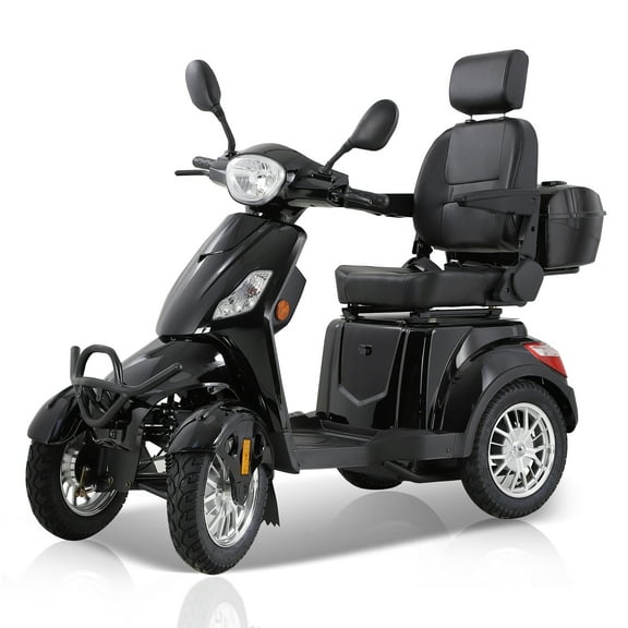All Terrain Mobility Scooters for Seniors & Adults 500lbs Capacity - Electric Powered Wheelchair Device - 600W Heavy Duty Medical Mobility Scooter for Travel, Elderly-Full LED Lighting- Black