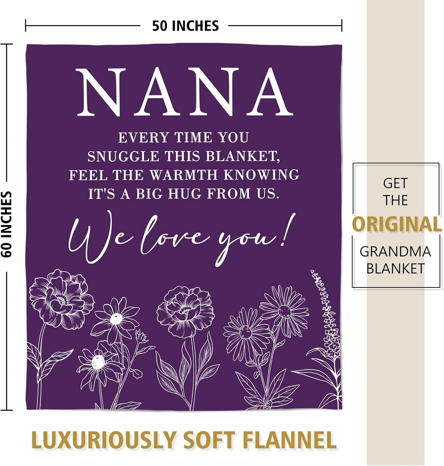 Nana Gifts, Gifts for Nana Blanket, Nana Birthday Gift from Grandkids, to My Nana Grandma Throw Blanket