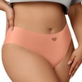 thumbnail image 3 of PNTUTB Women's Cotton Underwear Seamless Panties Solid-Color Soft Comfortable Heart-Patterned Lace-Up Low-Rise Ice-Silk Briefs, 3 of 7