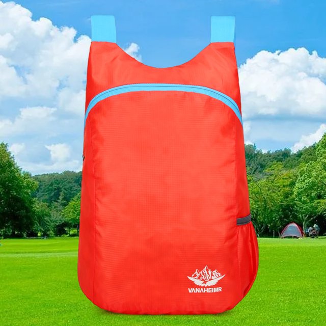 Bolsa De Lona Deportiva Bolsa de lona deportiva Bolsa de entrenamiento de gimnasio plegable Mochila de viaje ligera para hombres y mujeres (rojo)