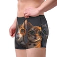 thumbnail image 3 of KLL Wide Eyed Cartoon Cats Men's Cotton Boxer Briefs Underwear-Small, 3 of 7