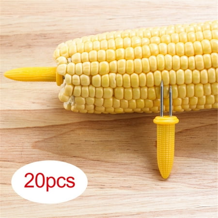 

Kitchen Gadgets Prong Twin Cob Fork Tip Holder Handle Holder Steel 20 Corn Skewers With Silicone Snow Sweetcorn Pieces For Bbq Stainless Kitchen，Dining & Bar Kitchen Accessories Kitchen Orga