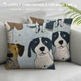 thumbnail image 3 of Qinduosi Dog Throw Pillow Cover Inch，Trendy White Square Throw Pillow Cases，Polyester Throw Cushion Covers for Couch Sofa Chair Bedroom, 3 of 5