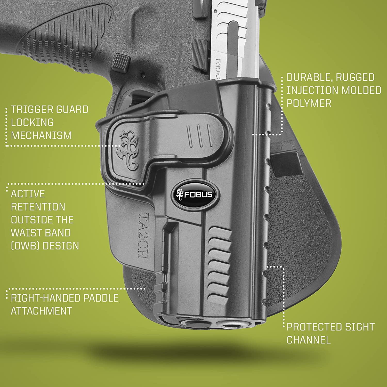 Fobus Paddle Holster, Taurus PT24/7 2nd Gen, Right, Black,