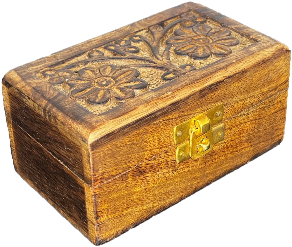 Mango Wood Engraved Rectangular Box