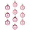 thumbnail image 2 of Northlight 2-Finish Glass Christmas Ball Ornaments - 1.5" (40mm) - Pink - 10ct, 2 of 8