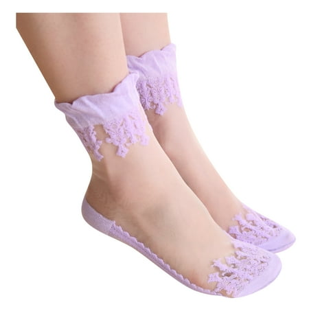 

JDEFEG Scrunch Socks Girls Size 2 Socks Casual Long Women s Lace Breathable Fashion Socks Sock Monkey Flannel Pajamas Socks for Women Purple