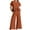 00 # Orange, variant on REORIAFEE Women's Summer 2 Piece Outfits Set Country Concert Outfit Women's Summer Suit Fashion Short Sleeve Trousers Casual Two Piece Suit Khaki L