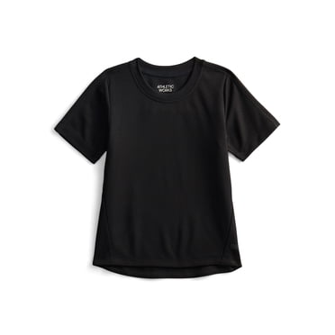 Athletic Works Boys Textured Performance Tee with Short Sleeves, Sizes 4-18 & Husky