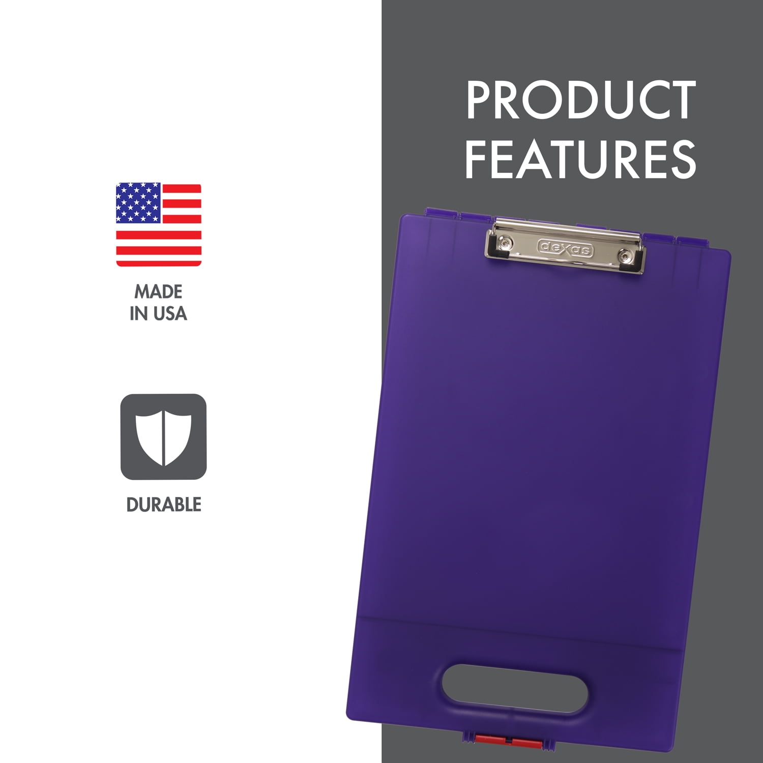 Dexas Clipcase Storage Clipboard with Handle, Set of Two, Purple