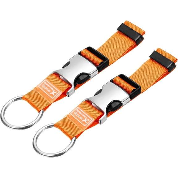 2Pcs Add A Bag Luggage Strap, 6-12 Inch Adjustable Suitcase Belt Travel Accessories, Connector for Carry-on Baggage, Orange