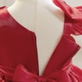 thumbnail image 5 of IBTOM CASTLE Baby Girl Birthday Dress Shiny Asymmetric Ruffle Tulle Tutu Dresses Princess Formal Flower Pageant Wedding Party Gown 1-2T Red, 5 of 7