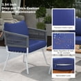 thumbnail image 3 of Rope Patio Outdoor Furniture Set 4 Pieces Patio Metal Conversation Sets Patio Sectional Sofa Set with Deep Seating & Thick Cushion(Blue), 3 of 9