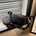 thumbnail image 3 of Bolsa De Pecho Bolsa de pecho con patrón de cocodrilo, Bolsa de hombro informal con monedero redondo pequeño (negro) Likrtyny Para Estrenar, 3 of 8