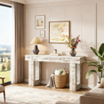 thumbnail image 2 of Fnova 63" Long Console Table, 2-Tier Wooden Narrow Rectangular Sofa Table Behind Couch, Farmhouse Entryway Table for Entrance, Hallway, Living Room, 2 of 12
