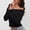 Black, variant on TINZ Women's Fall Off Shoulder Sweaters Long Sleeve Ribbed Knit Fitted Pullover Tops Blouse Womens Casual Long Sleeve Half Zip Pullover Sweater Womens Sweat Shirt Men Hoodie Pullover