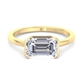 thumbnail image 4 of Orca - Bezel Set Moissanite Emerald Cut Lab-Diamond Engagement Ring East to West, 4 of 5