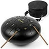 VIVOHOME 13 Notes 12 Inches Steel Tongue Drum Set C Key with Travel Bag, Mallets, Music Book, Finger Picks Percussion Instrument for Yoga Meditation Musical Education Entertainment Concert Black