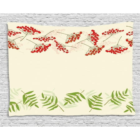 Rowan Tapestry Graphic Border Design With Berries Mountain Ashes