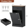 thumbnail image 2 of Tilt Out Trash Can Cabinet 10 Gallon, Wooden Kitchen Trash Cabinet with Hidden Drawer, Garbage Recycling Trash Can Storage for Laundry Living Room (Black, 10 Gallon), 2 of 7