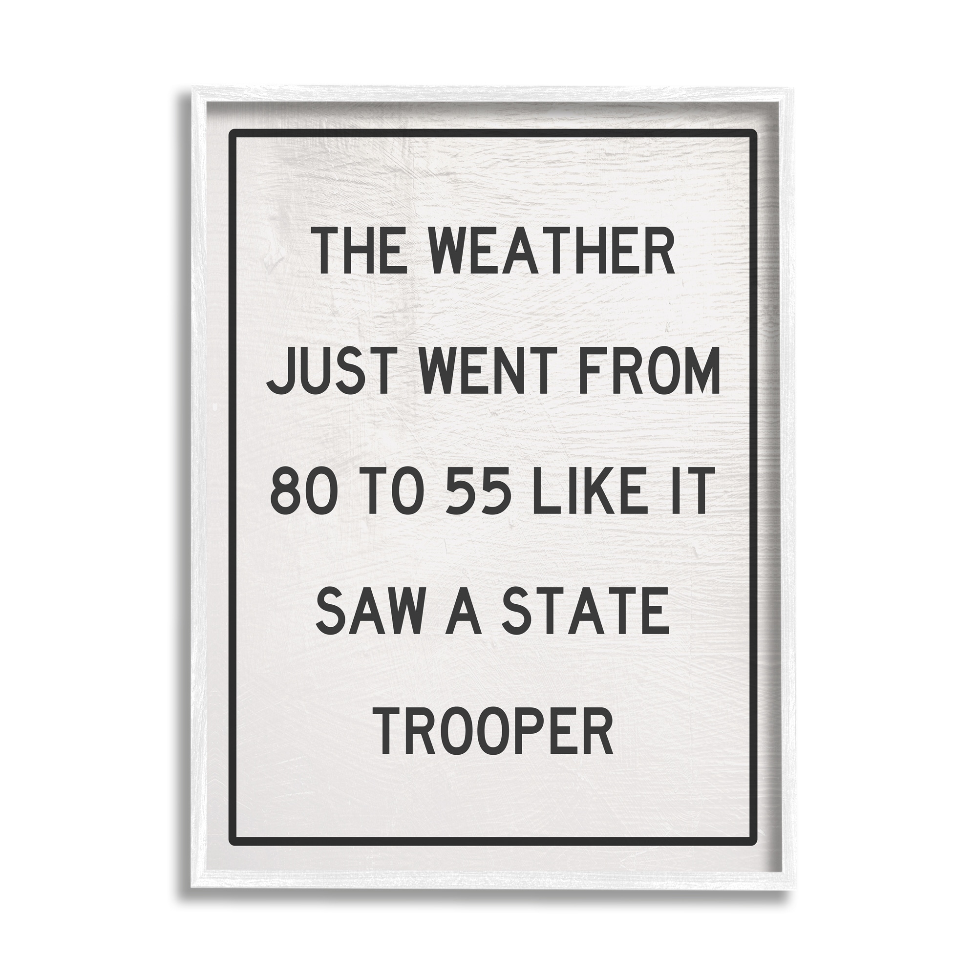 Stupell Industries Comical Weather Went 80 to 55 Police Analogy,24 x 30, Design by Daphne Polselli