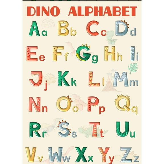 Dinosaur Alphabet Educational Posters, Classroom Posters and Decorations, Back to School Supplies, Learning Posters for Preschool, Kindergarten