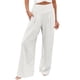thumbnail image 2 of Pantalones de mujer de cintura alta y pierna ancha: pantalones palazzo con bolsillos, tejido ligero, ropa informal para vacaciones, tallas S-XXXL, cintura de 68-88 cm, corte holgado y cómodo., 2 of 6