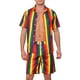 thumbnail image 1 of INSPIRE CHIC Camiseta y pantalones cortos de playa para hombres, regalo del Día del Padre, 2 piezas, L, rojo y naranja, 1 of 5