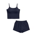 thumbnail image 5 of Hilenly Womens 2 Piece Lounge Sets Summer Outfits Spaghetti Strap Tank Top Short Matching Set Casual Travel Beach Vacation Clothes, 5 of 6