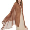 thumbnail image 5 of Lumtrix Vintage Scarf Fringed Edges Lightweight Breathable Wrap Sheer Daily Outdoor Shawls Khaki One Size, 5 of 8
