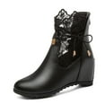 thumbnail image 5 of Wavsuf Womens Shoes Wide Width Short Ankle-High Winter Hollow Out Lace Oversized Black Boots Size 43, 5 of 5