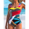 thumbnail image 3 of Women's Halter Athletic Tank Top, Tropical Palm Tree Print Side Drawstring Sleeveless Slimming Quick Dry Workout Vest, Stretch UV Protection Summer Beach Casual Fitness Top, 3 of 3