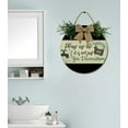 thumbnail image 4 of Farmhouse Bathroom Wall Decor - Rustic Framed Round Wooden Sign - Vintage Decoration for Toilet Washroom Restroom - 12 x 12 inch (Please Use The Soap), 4 of 5