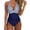 Dark Blue, variant on FENGGHAO Womens One Piece Leopard Print Swimsuit, V Neck Ruched Bathing Suit with Tummy Control and Removable Pads, Full Coverage Swimwear, Beige S