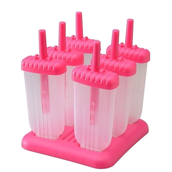 6 Piece Diy Ice Pop Mold Set With Lids & Sticks, Reusable Bpa-Free Molds With Storage Holder, Perfect For Homemade Popsicles, Ice Cream, Sorbet & Frozen Treats For