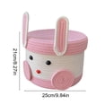 thumbnail image 3 of Cesta de almacenamiento con forma de conejo y tapa | Cesta de cuerda tejida a mano | Organizador decorativo de poliéster para el hogar, Pascua y la habitación de los niños, 3 of 6