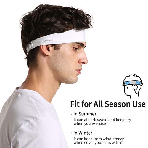Udaily 4 Pack Mens Headband Sports Headbands for Men and Women Mens Sweatband for sale online 