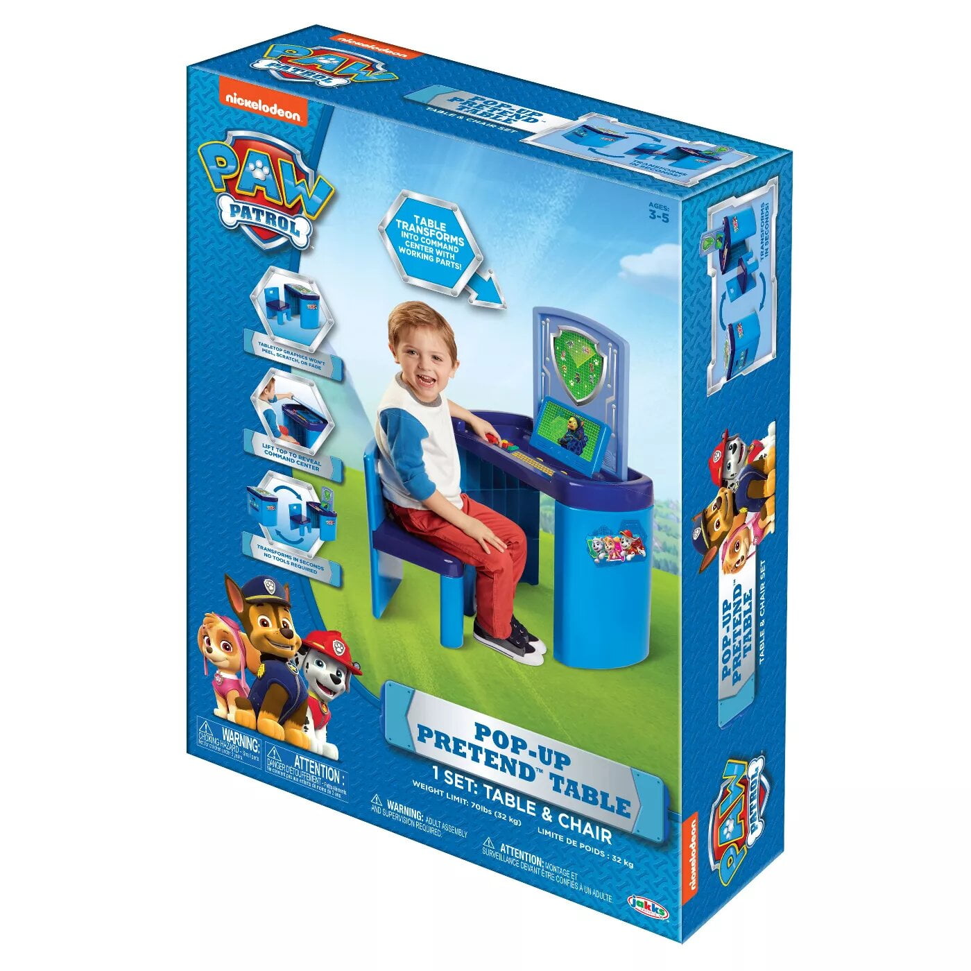 paw patrol pretend and play table